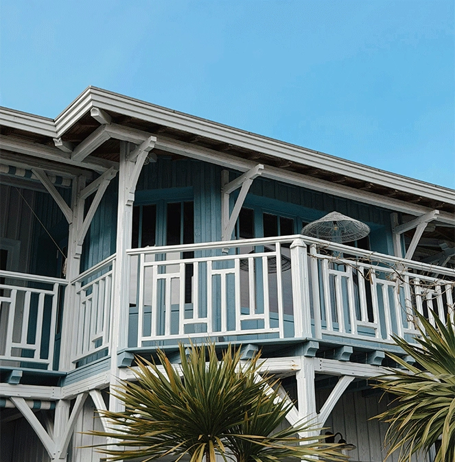 balcony with palm trees